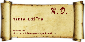 Mikla Dóra névjegykártya